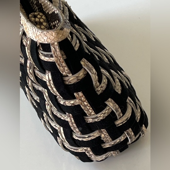 Nancy Gonzalez Python Suede Woven Snake Skin Purse Bag Colombia Rare - Picture 9 of 15
